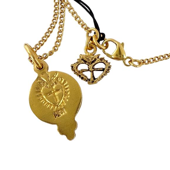 VIRGINS SAINTS & ANGELS VSA Piccolo Lucia Guardian Angels Charm Necklace in Gold - Picture 5 of 7